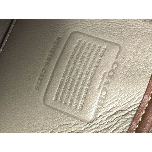 Coach Signature Chain Leather Jacquard Quilt Print Crossbody Bag Stone Ivory - Picture 4 of 10